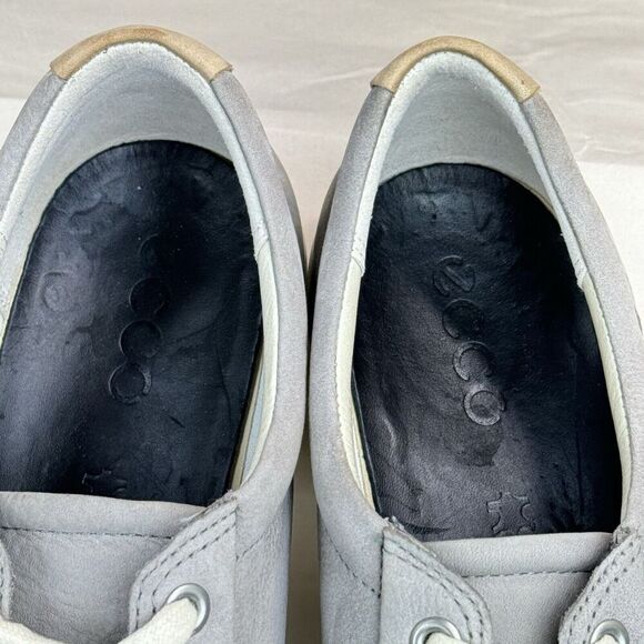 Ecco Soft 7 Leather Sneakers Womens Sz 38 US 7-7.5 Gray Lace Up Comfort - Picture 9 of 16